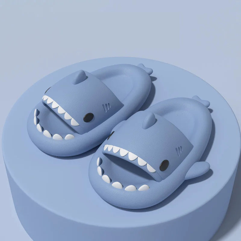 Shark Cartoon EVA Slippers for Kids & Adults – Soft Non-Slip Flip Flops for Summer