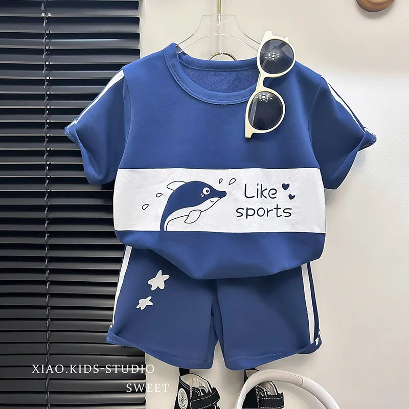 Children’s 2-Piece Summer T-Shirt & Shorts Set – Soft Cotton Casual Outfit for Boys & Girls