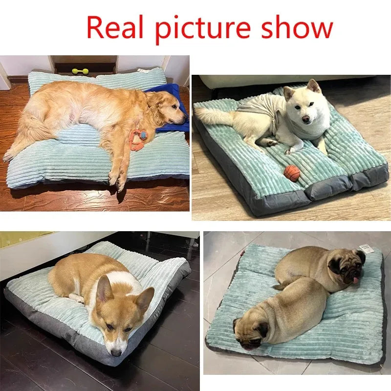 Cozy Corduroy Dog Bed – Warm, Breathable Comfort for Large Pets