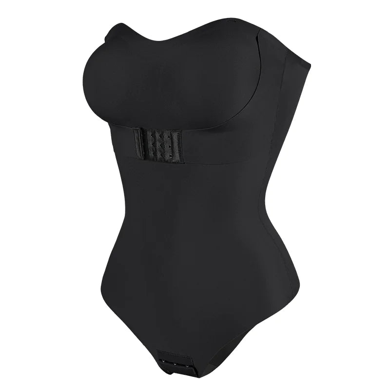 Women's Sexy Tummy Control Bodysuit – Front Closure Thong Shapewear with Padded Cups, Butt Lifter & Removable Straps (S–4XL)