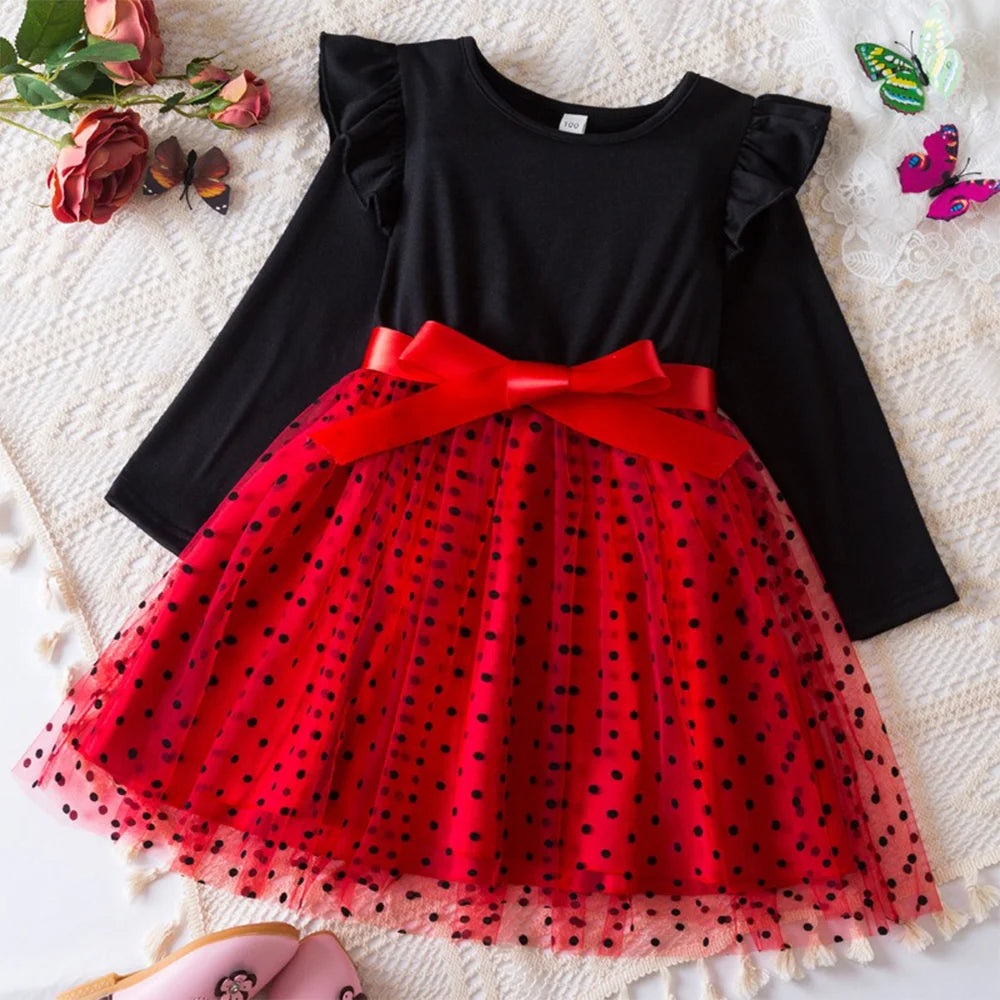 Mickey Minnie Fall Dresses for Girls – Long Sleeve Princess Party Costume