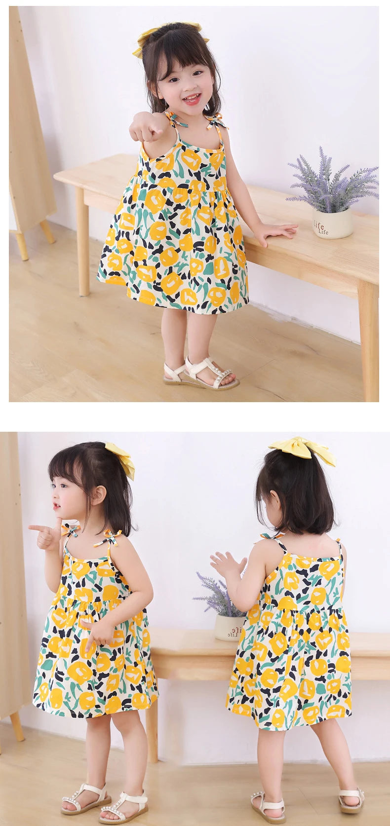 Summer Princess Floral Cotton Dress – Sleeveless Casual Dress for Girls