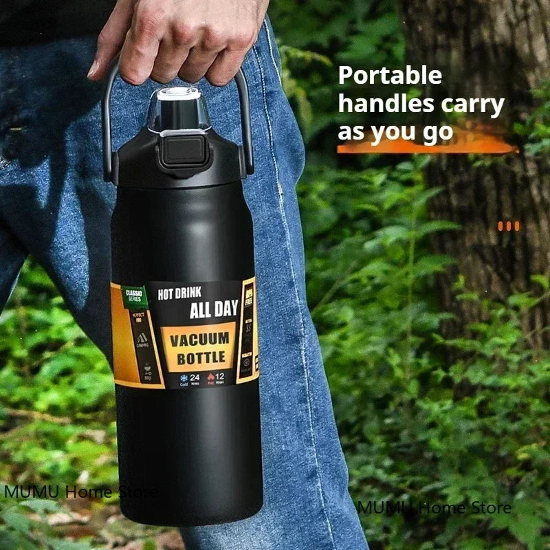 800ML / 1000ML / 1200ML Stainless Steel Thermo Water Bottle – Vacuum Insulated Travel Mug