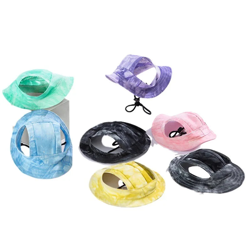 Pet Dogs Bucket Hat with Ear Holes – Sunproof Summer Baseball Hat for Outdoor Adventures
