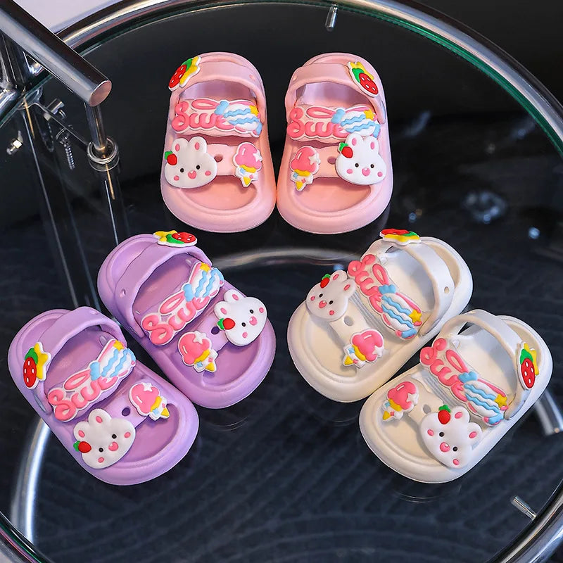Kids Cartoon EVA Sandals – Summer Soft Slip-On Beach Slippers for Boys and Girls