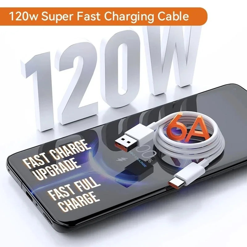 Original Xiaomi 120W USB Type-C Cable – 6A 67W Turbo Fast Charging