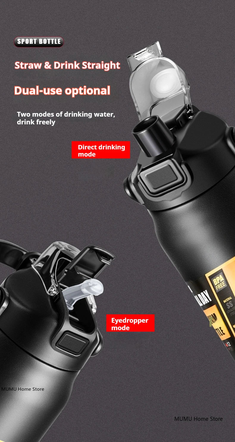 800ML / 1000ML / 1200ML Stainless Steel Thermo Water Bottle – Vacuum Insulated Travel Mug