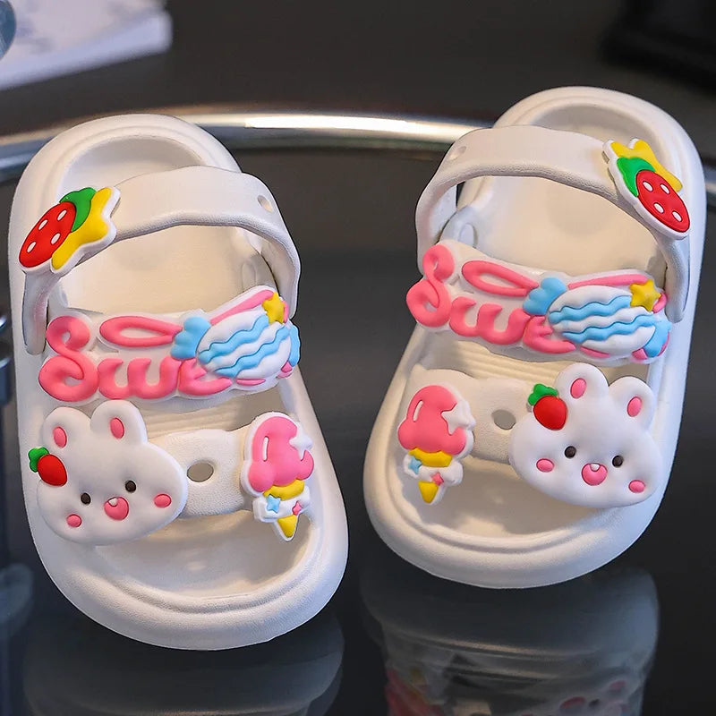 Kids Cartoon EVA Sandals – Summer Soft Slip-On Beach Slippers for Boys and Girls