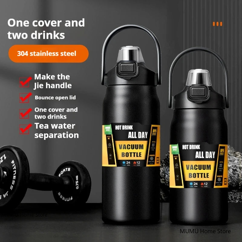 800ML / 1000ML / 1200ML Stainless Steel Thermo Water Bottle – Vacuum Insulated Travel Mug