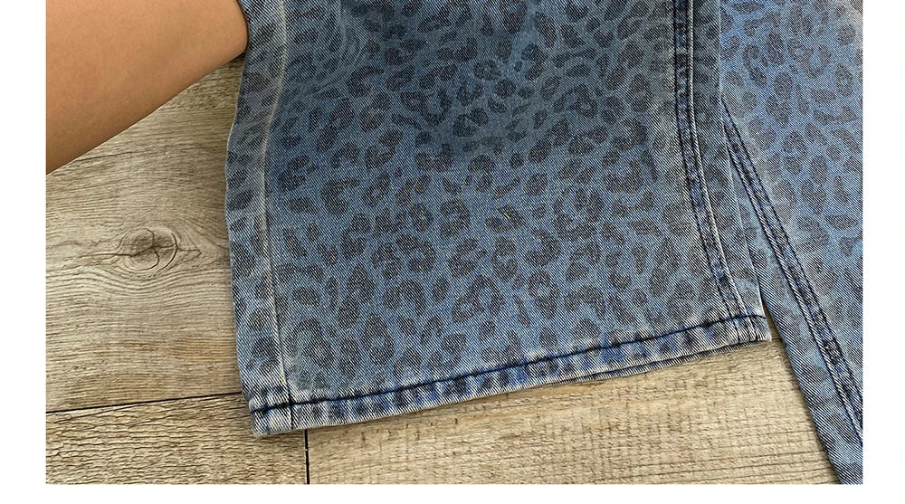 Leopard Print Wide Leg Jeans