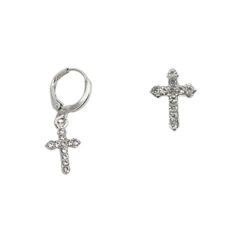 Crystal Cross Women Stud Earrings