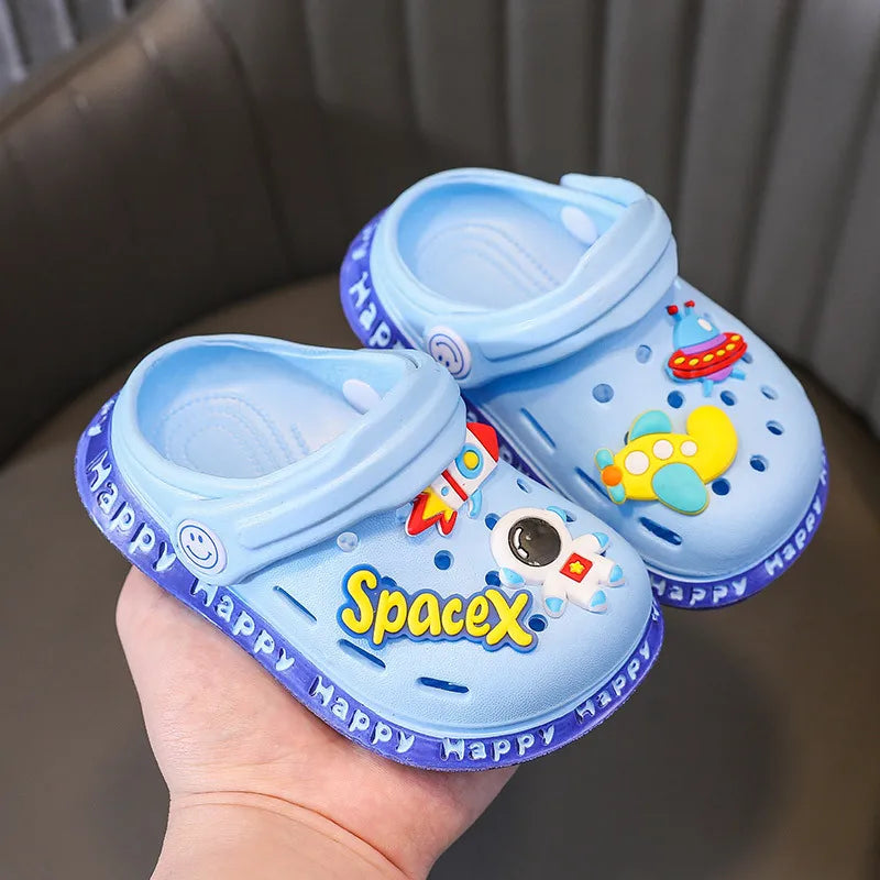 Kids Cartoon EVA Sandals – Summer Soft Slip-On Beach Slippers for Boys and Girls