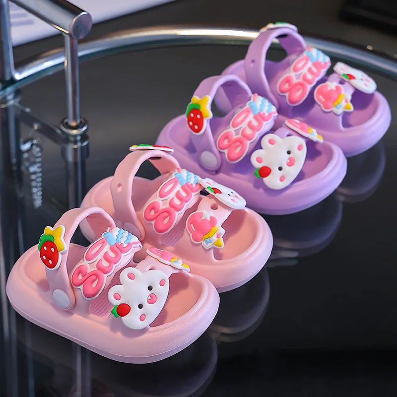 Kids Cartoon EVA Sandals – Summer Soft Slip-On Beach Slippers for Boys and Girls