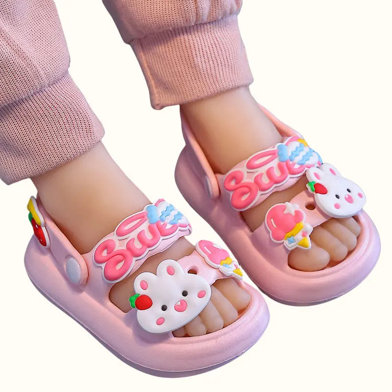 Kids Cartoon EVA Sandals – Summer Soft Slip-On Beach Slippers for Boys and Girls
