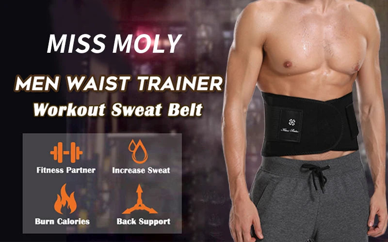 Men's Waist Trainer Vest – 2-in-1 Neoprene Slimming Body Shaper with Double Belts & Zipper | Sweat Vest for Fitness & Weight Loss
