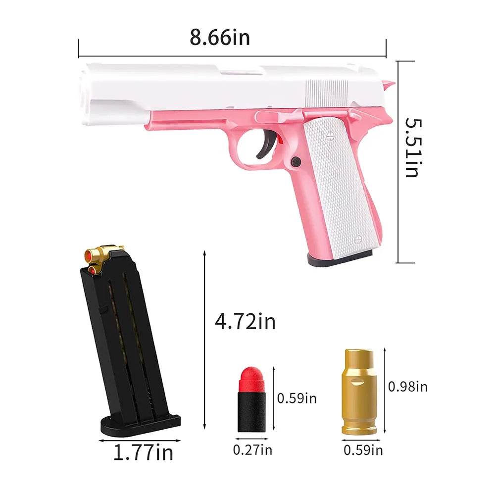 Blaster Toy Gun with Soft Foam Bullets – Safe Pistol for Kids