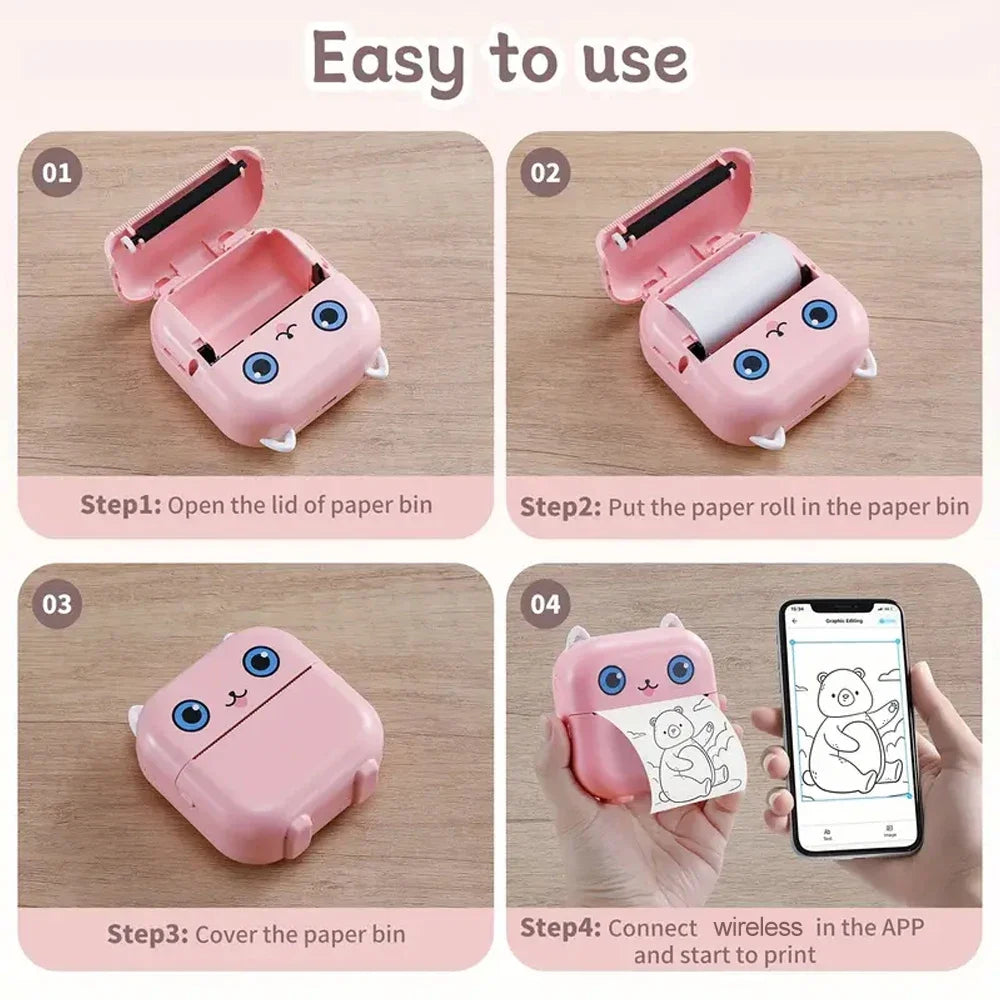 Mini Bluetooth Thermal Printer – Portable, Inkless, and Perfect for On-the-Go Printing