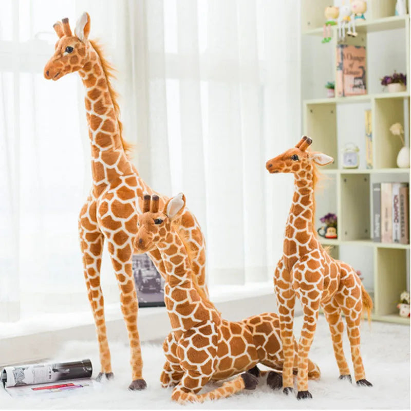 30–80cm Giraffe Plush Toy – Realistic Stuffed Animal for Kids | Soft Birthday or Christmas Gift & Room Decor