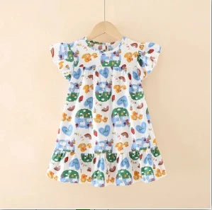 Cotton Cartoon Summer Dress for Girls – Sleeveless Princess Party Outfit