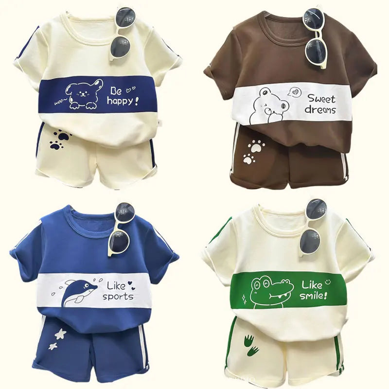 Children’s 2-Piece Summer T-Shirt & Shorts Set – Soft Cotton Casual Outfit for Boys & Girls