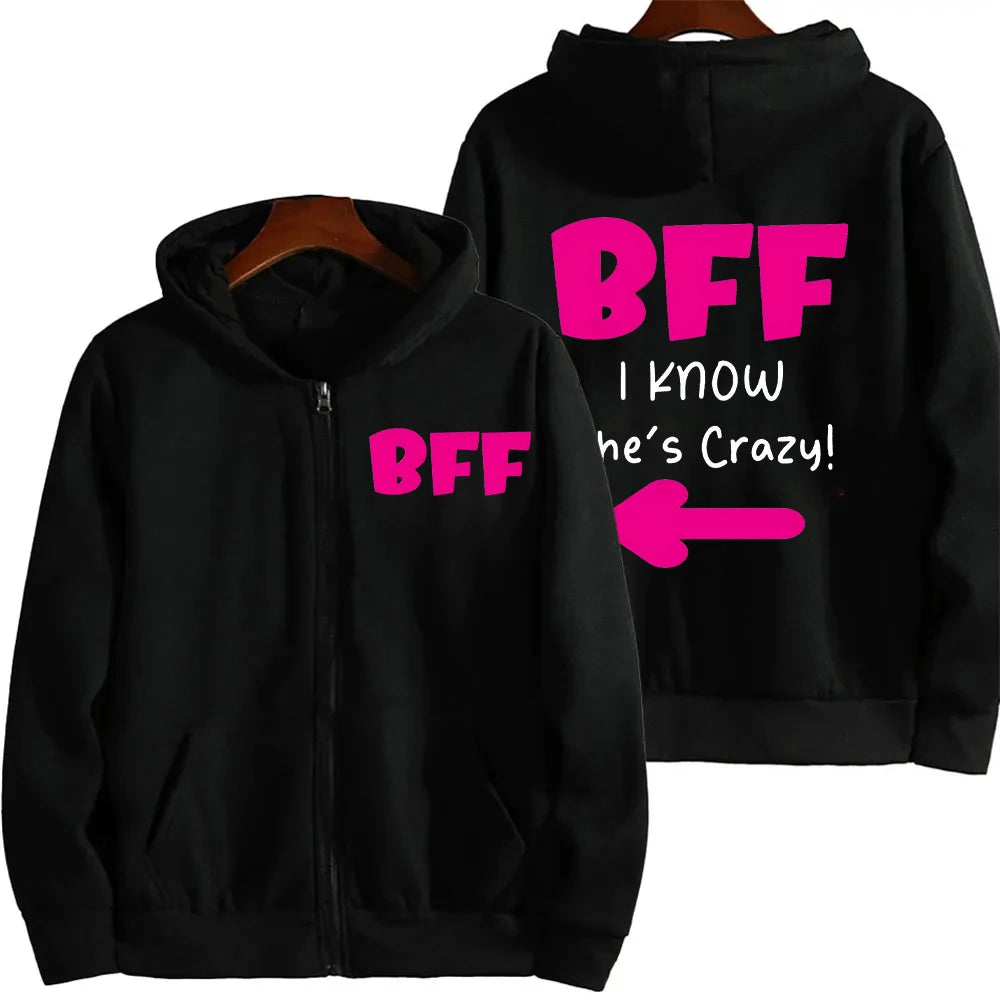 Best Friend Matching Hoodies – Cozy Zip-Up Jackets for You & Your BFF