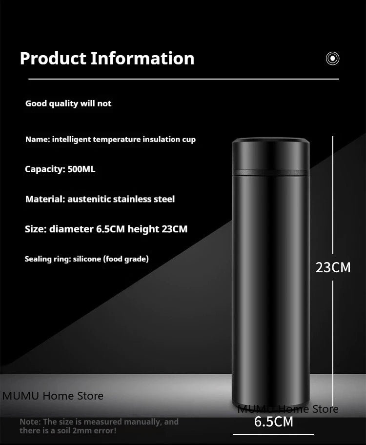 500ML Intelligent Temperature Thermos Bottle – LED Display & Stainless Steel Insulation