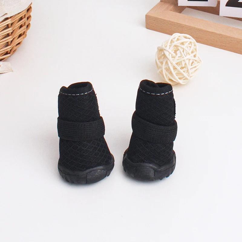 4pcs Breathable Dog & Cat Shoes – Anti-Slip, Year-Round Pet Paw Protectors