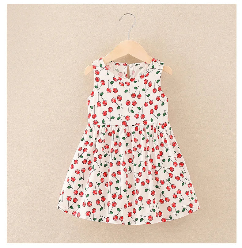 Cotton Cartoon Summer Dress for Girls – Sleeveless Princess Party Outfit