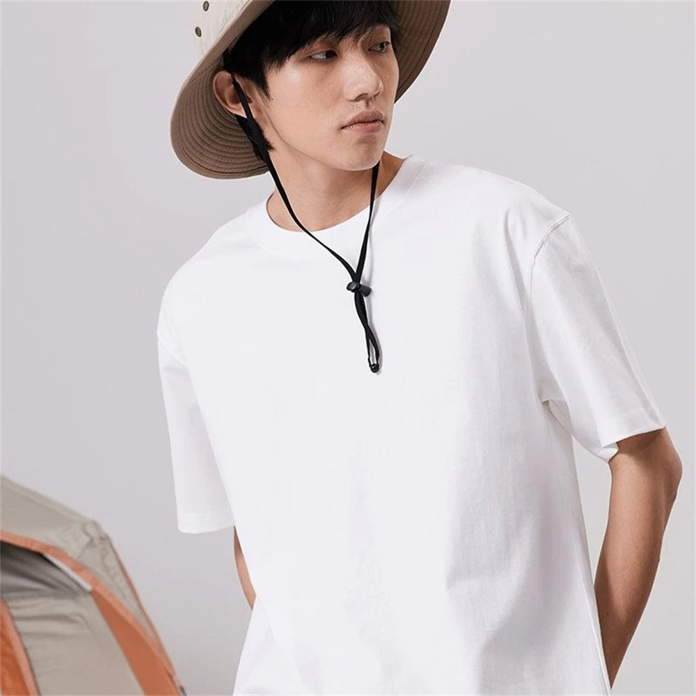 Unisex Summer Cotton T-Shirt – Solid Color O-Neck Casual Tee