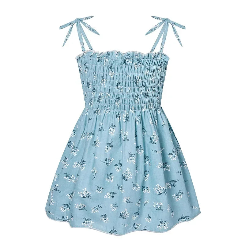 Children's Summer Floral Princess Dress – Cotton Sling Sundress for Girls