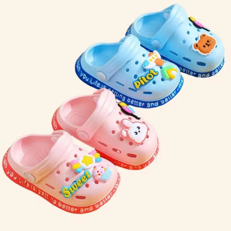 Cartoon Hole Sandals for Kids – Soft EVA Summer Slippers for Boys & Girls