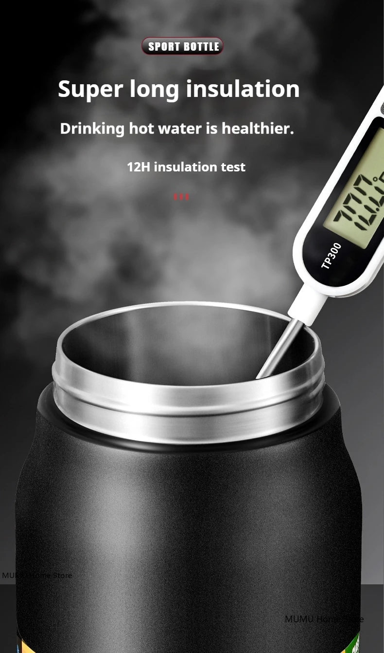 800ML / 1000ML / 1200ML Stainless Steel Thermo Water Bottle – Vacuum Insulated Travel Mug