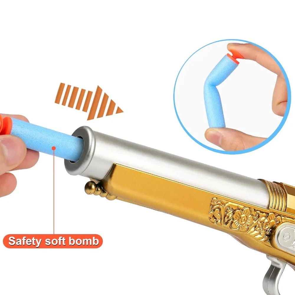 Golden Pirate Toy Gun – Soft Bullet Pistol for Cosplay & Dress-Up
