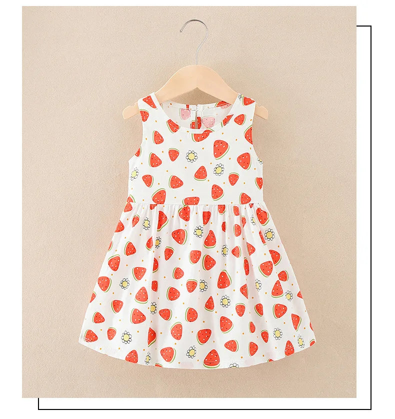Cotton Cartoon Summer Dress for Girls – Sleeveless Princess Party Outfit
