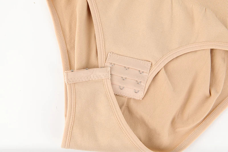 Low Back Bodysuit Shapewear for Women – Seamless Tummy Control Push-Up Body Shaper with Open Crotch & Adjustable Straps