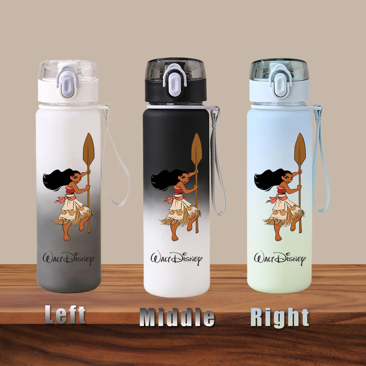Disney Moana 2 Maui Kakamora Tia Animation Portable Plastic Gradient Outdoor Sport Water Bottle Child Gift Princess Fitness Run