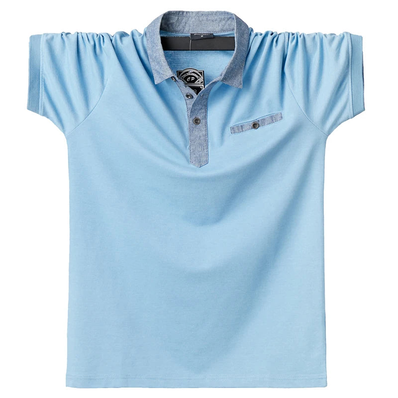 Men Solid Pocket Short Sleeve