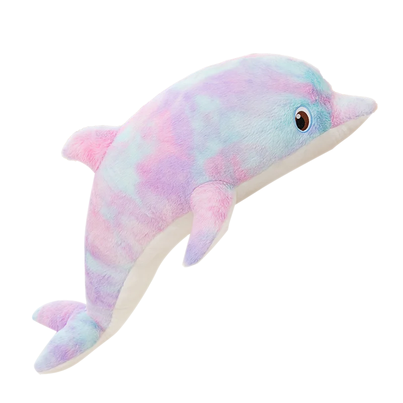 50cm Colorful Dolphin Plush Toy – Soft Cartoon Stuffed Animal Pillow | Birthday Gift for Kids, Boys & Girls, Home Decoration