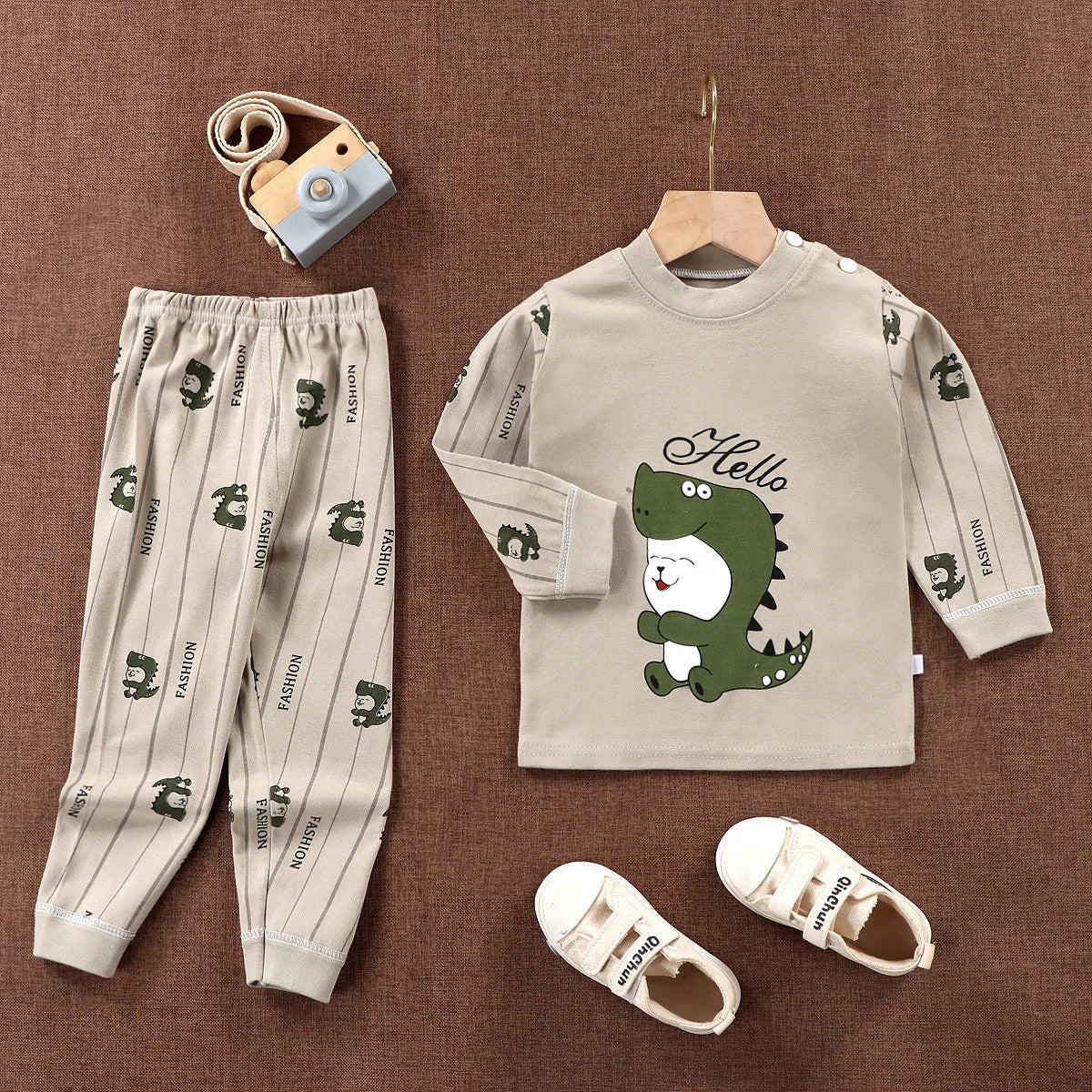 Unisex Cotton Pajama Set for Kids – Cozy Autumn & Winter Sleepwear