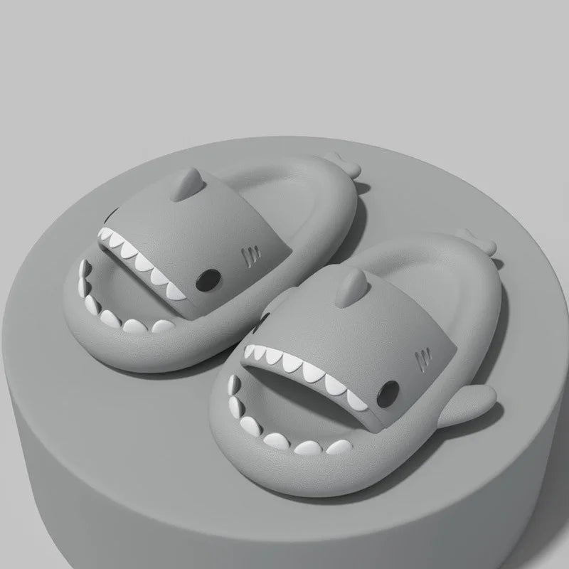 Shark Cartoon EVA Slippers for Kids & Adults – Soft Non-Slip Flip Flops for Summer