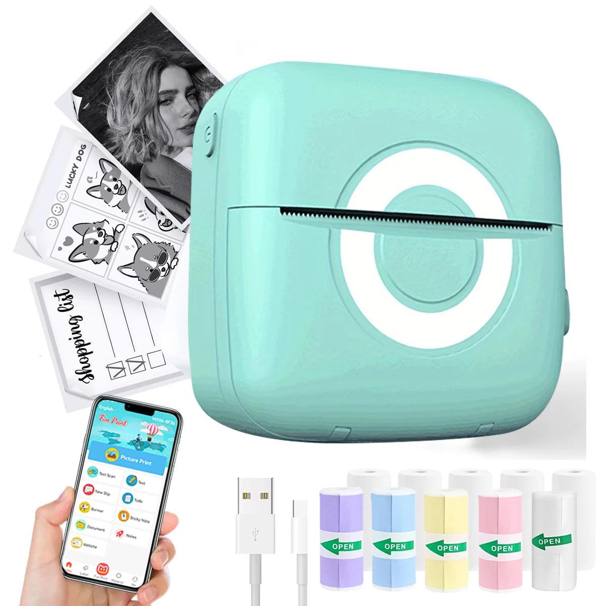 Mini Bluetooth Thermal Printer – Portable, Wireless, Ink-Free