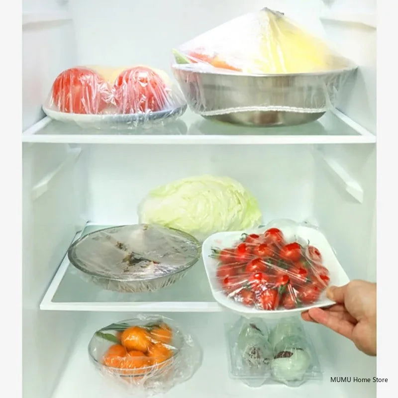 Colorful Disposable Food Covers – Elastic Fresh-Keeping Plastic Wrap Bags (Multi-Use)