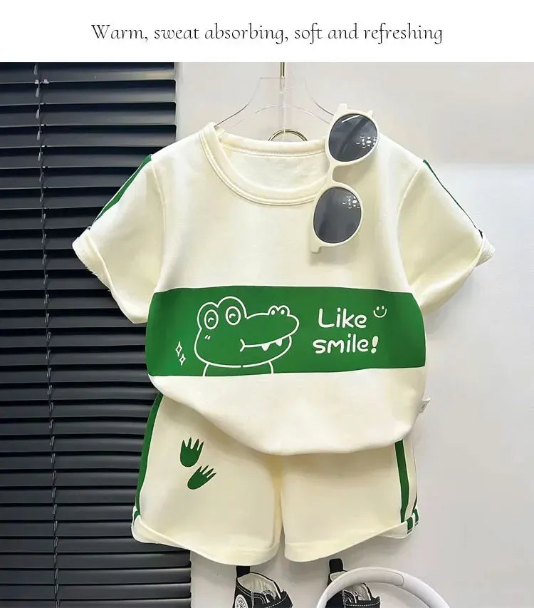 Children’s 2-Piece Summer T-Shirt & Shorts Set – Soft Cotton Casual Outfit for Boys & Girls