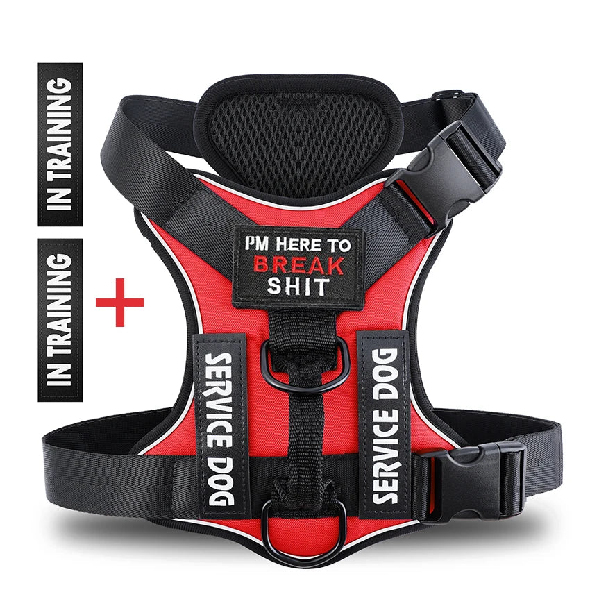 Tactical Reflective Dog Harness – No Pull Vest for Small to Large Dogs