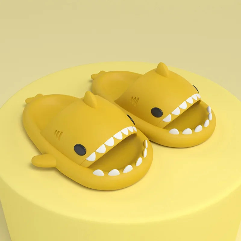 Shark Cartoon EVA Slippers for Kids & Adults – Soft Non-Slip Flip Flops for Summer