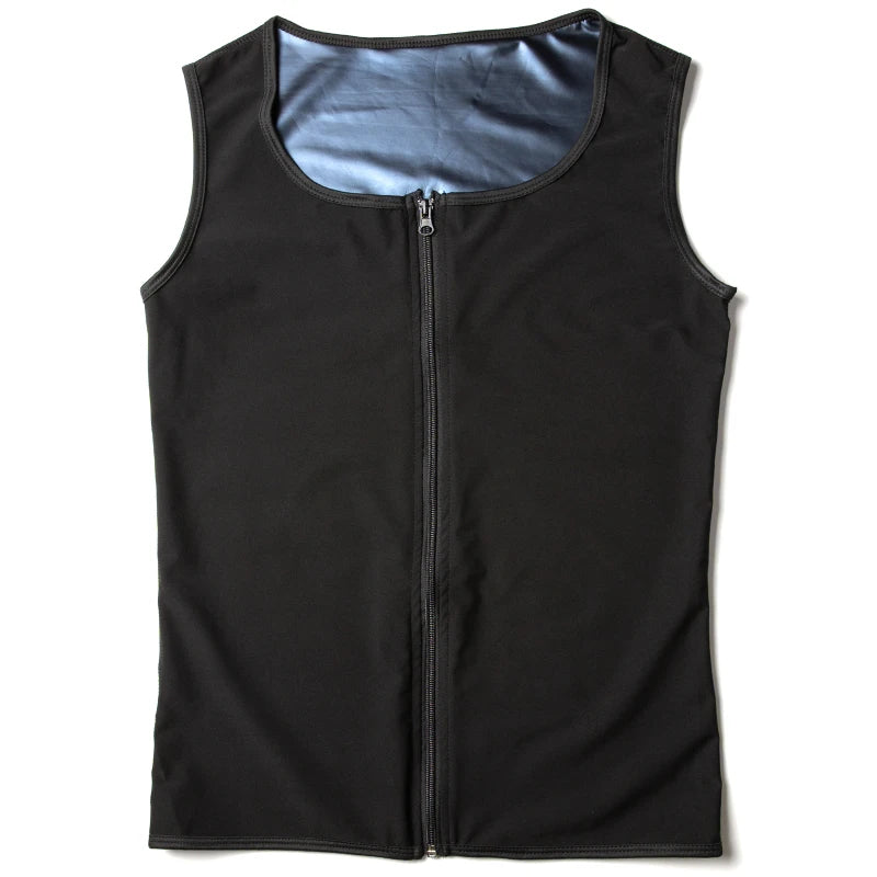 Men’s Sauna Sweat Vest – Heat-Trapping Slimming Body Shaper with Zipper | Compression Waist Trainer for Fitness & Weight Loss