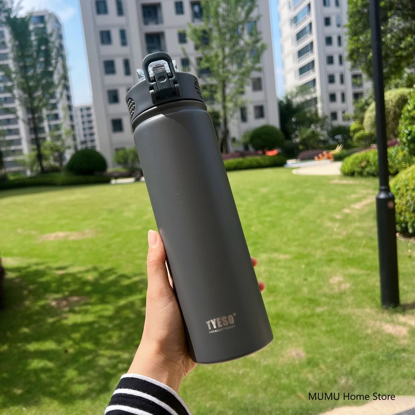 TYESO 600ML / 750ML Stainless Steel Thermo Bottle – Car & Sports Thermal Cup
