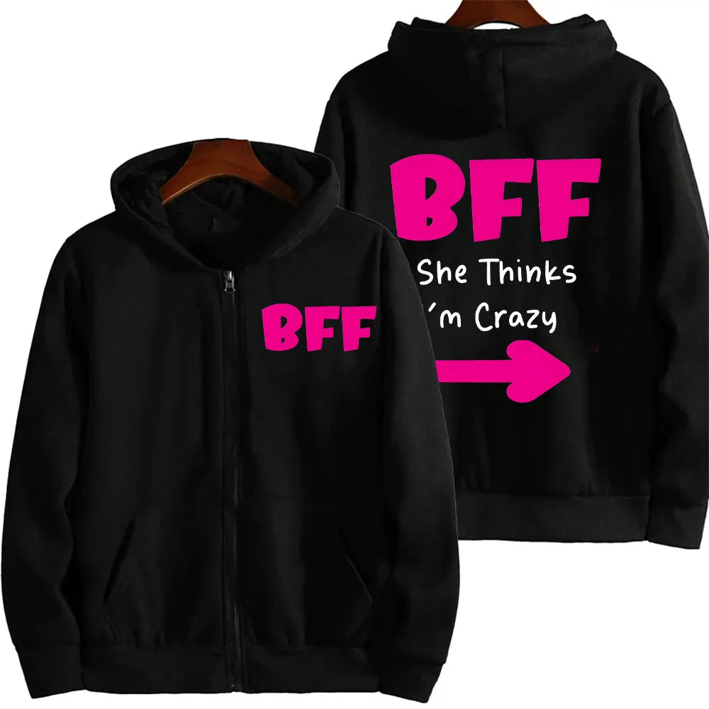 Best Friend Matching Hoodies – Cozy Zip-Up Jackets for You & Your BFF