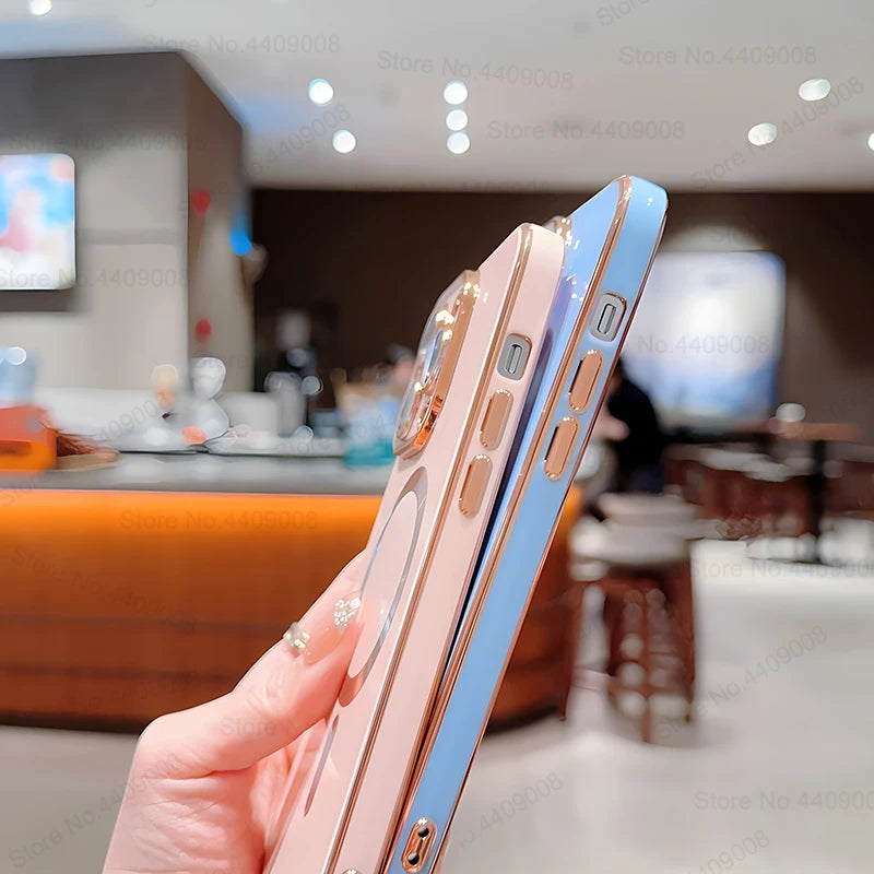 Luxury MagSafe-Compatible iPhone Case – Clear, Magnetic, and Durable