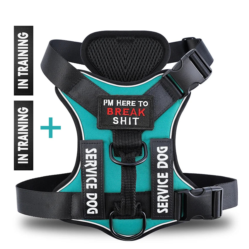 Tactical Reflective Dog Harness – No Pull Vest for Small to Large Dogs